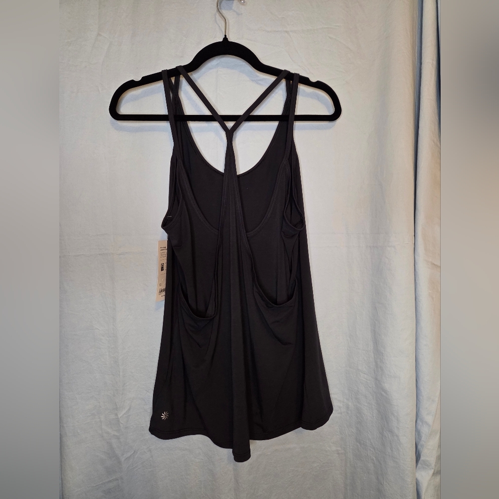 G381. NWT Athleta With Ease Strappy Tank in Black - Size L - Picture 2 of 6